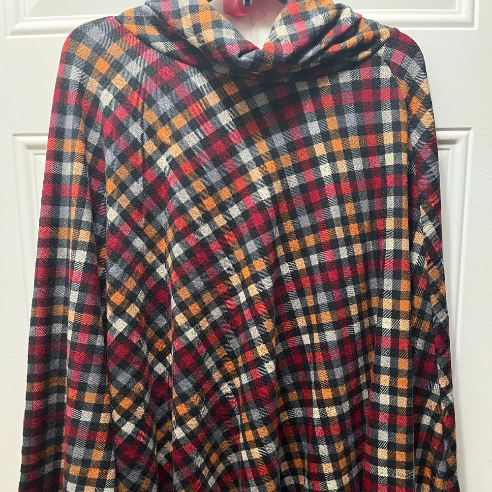 Lapis Multi-Colored Fall Poncho Size S